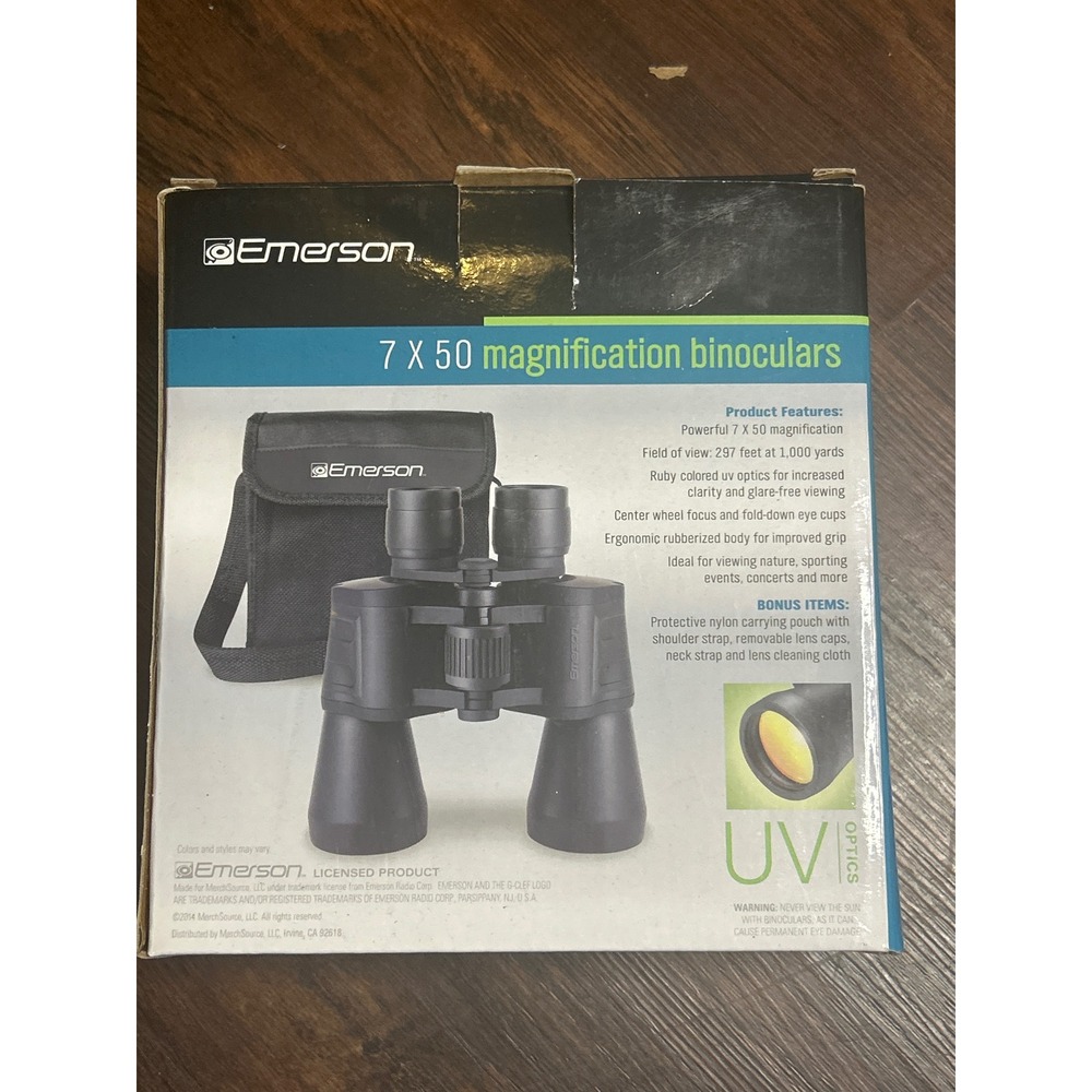 Emerson 7 x 50 Magnification Binoculars, Carrying Case and Accessory Kit Black - Picture 2 of 2